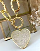 Pulsera Maxi eslabones Martillados Corazon full circones Gold - Miniatura 4