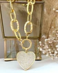 Pulsera Maxi eslabones Martillados Corazon full circones Gold - Miniatura 3