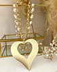 Collar Maxi Corazon con Doble Cadena Mixta Perlas gold - Miniatura 2