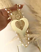 Collar Maxi Corazon con Doble Cadena Mixta Perlas gold - Miniatura 3