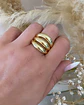 Anillo Maxi Triple Banda Grueso Gold - Miniatura 3