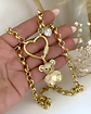 Collar Osito Circones Conector Corazón punto de luz Gold - Miniatura 1