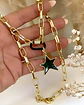 Collar Estrella Esmaltada Black conector elipse  Gold - Miniatura 2