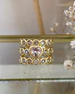 Maxi Anillo Triple Banda Circones Corazón Cristal Gold - Miniatura 2