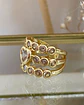 Maxi Anillo Triple Banda Circones Corazón Cristal Gold - Miniatura 3