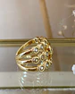 Maxi Anillo Triple Banda Circones Corazón Cristal Gold - Miniatura 4