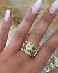 Maxi Anillo Triple Banda Circones Corazón Cristal Gold - Miniatura 6