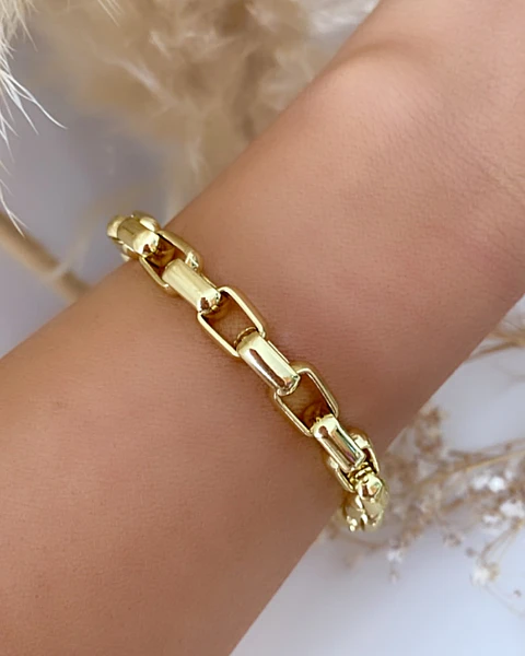 Pulsera Maxi eslabones Rectangulares Gold 