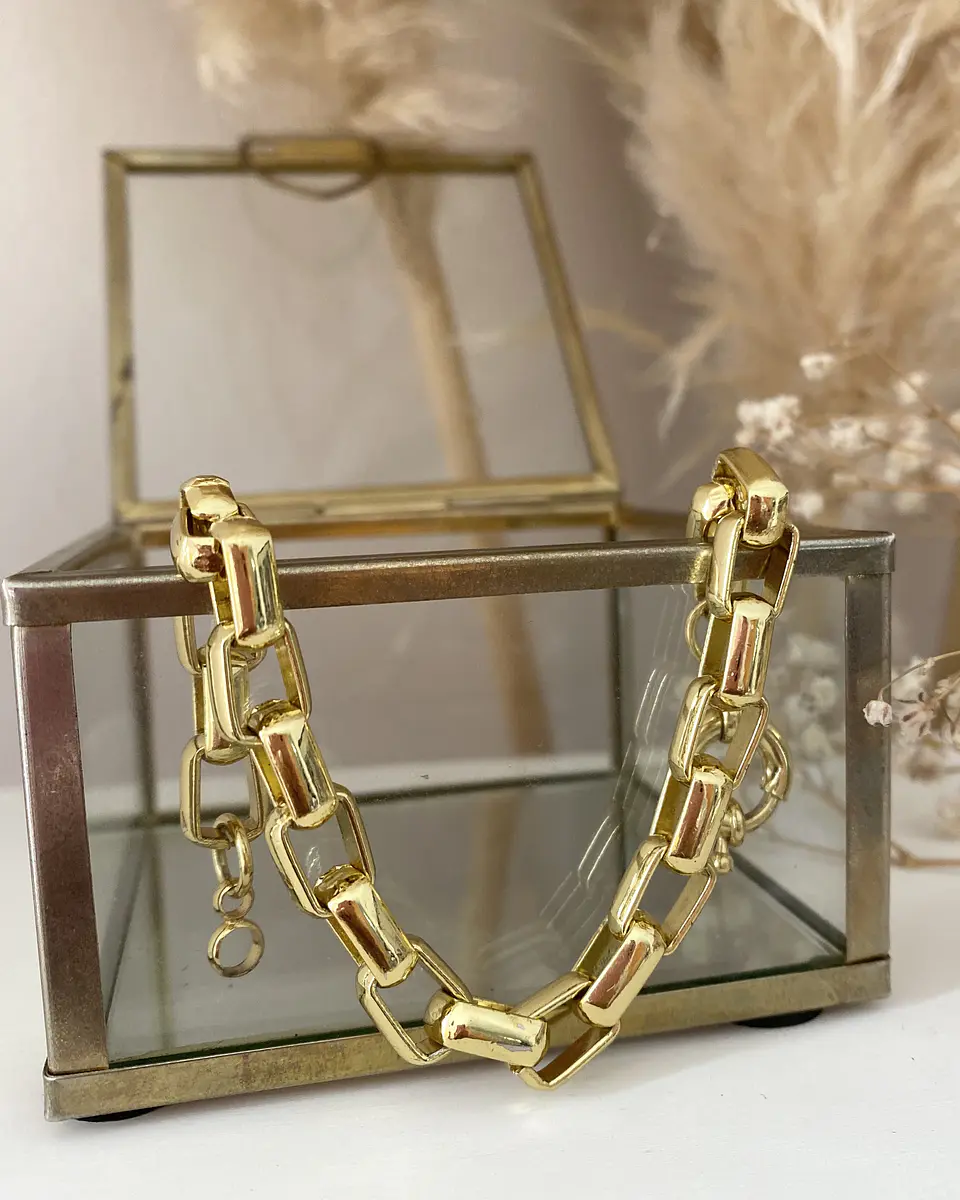 Pulsera Maxi eslabones Rectangulares Gold  4