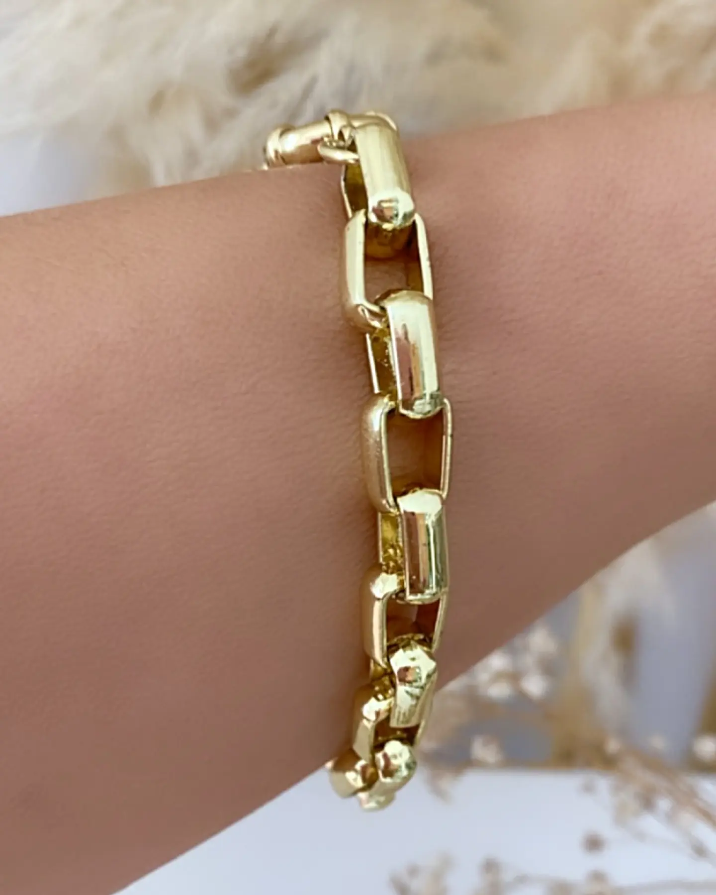 Pulsera Maxi eslabones Rectangulares Gold  5