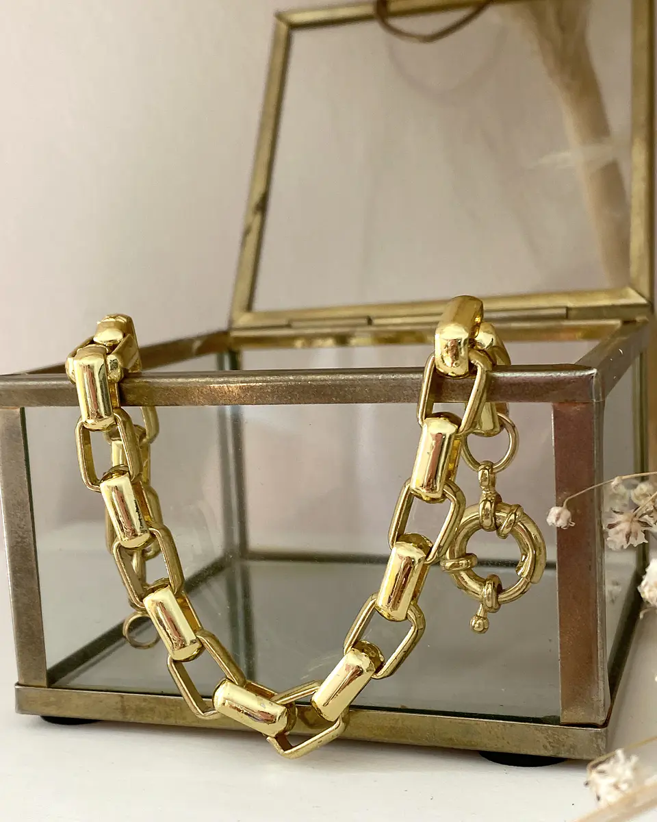 Pulsera Maxi eslabones Rectangulares Gold  6