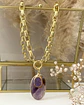 Collar Colgante Amatista Maxi eslabones Rectangular Gold - Miniatura 2