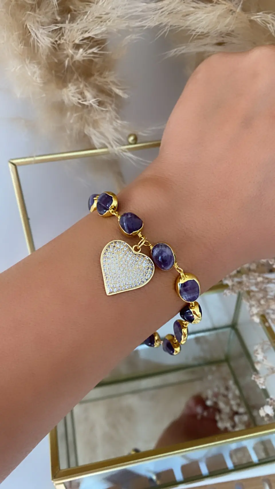 Pulsera amatistas Corazón pequeño Circones gold 4
