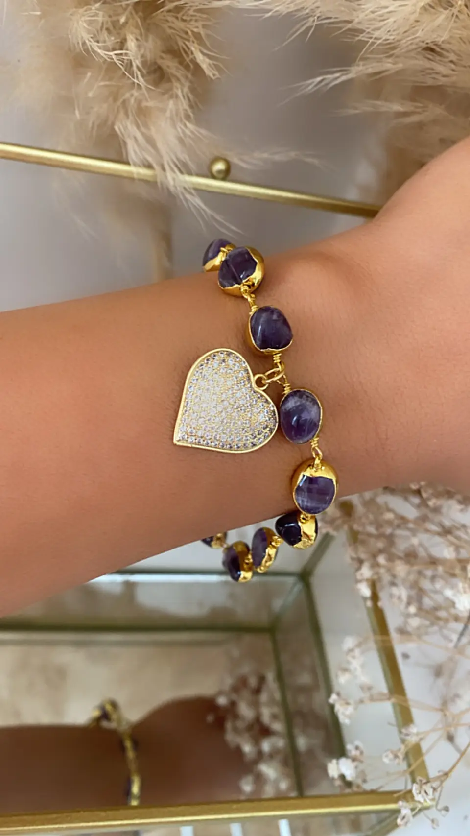 Pulsera amatistas Corazón pequeño Circones gold 1