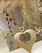 Collar Amatistas Maxi Corazón María eslabones mixtos Gold - Miniatura 2