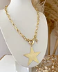 Collar Maxi Estrella Lijada punto de luz gold - Miniatura 3