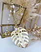 Collar XL Maxi Hoja eslabones mixtos Perlas rio y gold - Miniatura 4