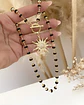 Collar Sol Circones cristales facetados black gold - Miniatura 3