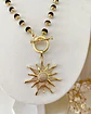 Collar Sol Circones cristales facetados black gold - Miniatura 5