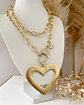 Collar XL Maxi Corazon Silueta Macizo Broche Luxury candado gold - Miniatura 2