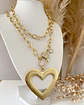 Collar XL Maxi Corazon Silueta Macizo Broche Luxury candado gold - Miniatura 4
