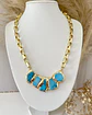 Collar Marina Turquesa Gold maxi eslabones Rectangulares  - Miniatura 3
