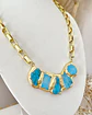 Collar Marina Turquesa Gold maxi eslabones Rectangulares  - Miniatura 7