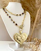 Collar XL Maxi Corazon Macizo Amatistas Gold - Miniatura 2
