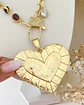 Collar XL Maxi Corazon Macizo Amatistas Gold - Miniatura 3