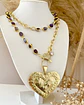 Collar XL Maxi Corazon Macizo Amatistas Gold - Miniatura 5