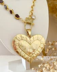 Collar XL Maxi Corazon Macizo Amatistas Gold - Miniatura 6