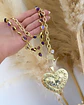 Collar XL Maxi Corazon Macizo Amatistas Gold - Miniatura 1