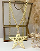 Collar Maxi Estrella Calada eslabones dobles y punto luz gold - Miniatura 3