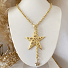 Collar Maxi Estrella Calada eslabones dobles y punto luz gold