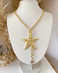 Collar Maxi Estrella Calada eslabones dobles y punto luz gold - Miniatura 5