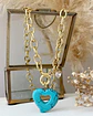 Collar Corazón Turquesa Punto de luz Gold - Miniatura 5