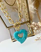 Collar Corazón Turquesa Punto de luz Gold - Miniatura 2