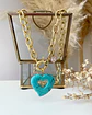 Collar Corazón Turquesa Punto de luz Gold - Miniatura 8