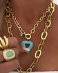 Collar Corazón Turquesa Punto de luz Gold - Miniatura 1