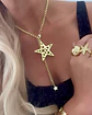 Collar Maxi Estrella Calada eslabones dobles y punto luz gold - Miniatura 1