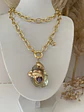 Collar XL Piedra Citrino maxi eslabones punto de luz gold  - Miniatura 3