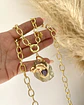 Collar XL Piedra Citrino maxi eslabones punto de luz gold  - Miniatura 5
