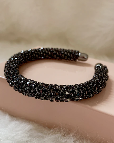 Pulsera Brazalete Cristales Black 