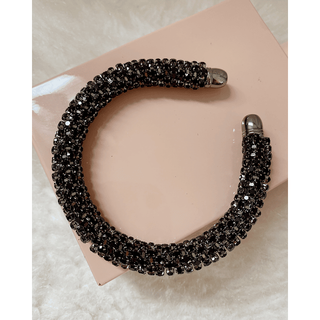 Pulsera Brazalete Cristales Black 