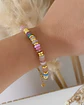 Pulsera Piedras Colores Pink Gold - Miniatura 1