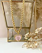 Pulsera Corazón Cristal Rosa y Circones engastados gold - Miniatura 4