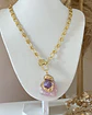Collar Cuarzo Rosa con Amatista Eslabones mixtos Gold - Miniatura 2