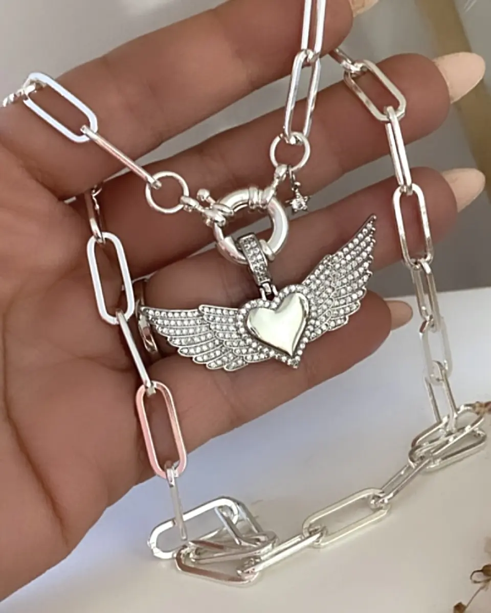 Collar Corazón Alado Circones Silver 5