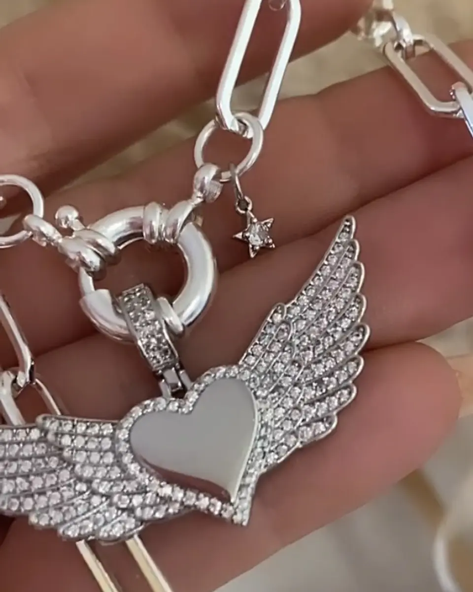 Collar Corazón Alado Circones Silver 8