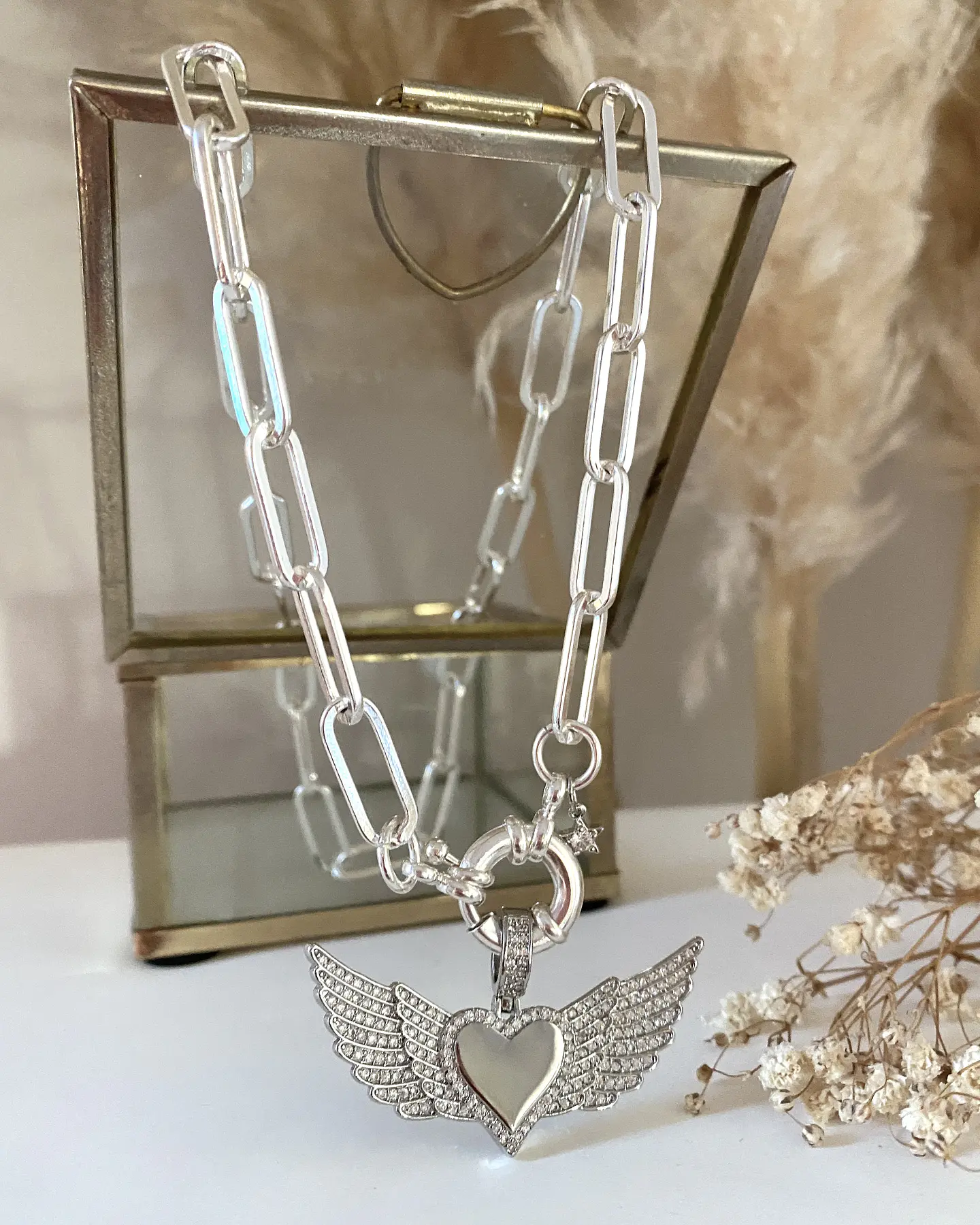 Collar Corazón Alado Circones Silver 7